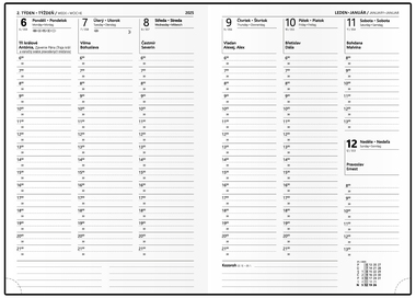 Týdenní diář - Oskar - Vivella - A5 - černá