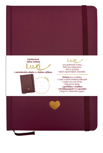 Notes Luxi linky - A5 - lamino - bordó