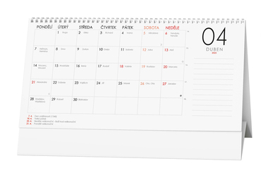 Stolní kalendář - Měsíční pracovní kalendář