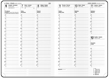 Týdenní diář - Oskar - Softy - A5 - černá