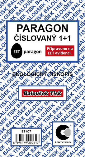 Paragon číslovaný - EET